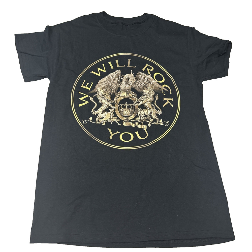 Queen Band Official Merch T Shirt Adult S Black We Will Rock You Freddie
